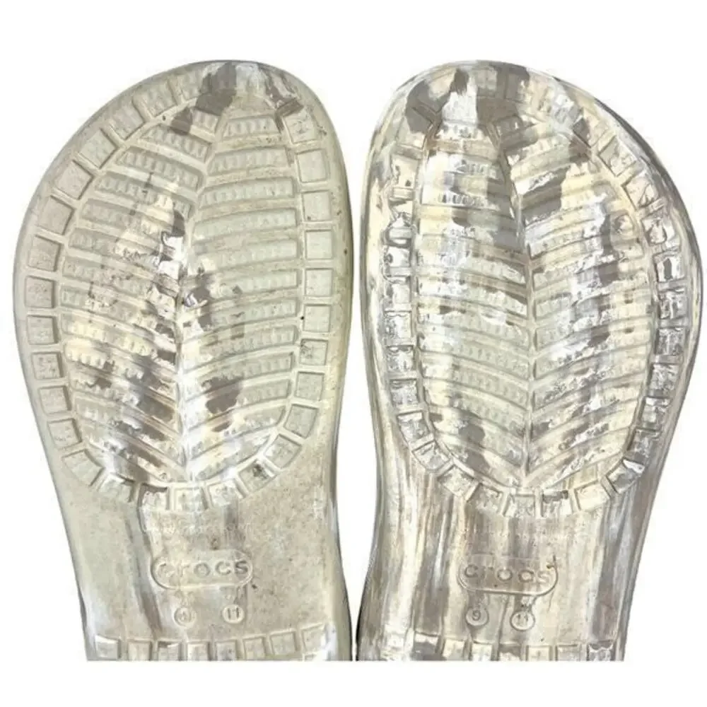 Crocs Classic Crush Platform Clogs Womens 11 / Mens 9 Marbled Bone Comfort Shoes
